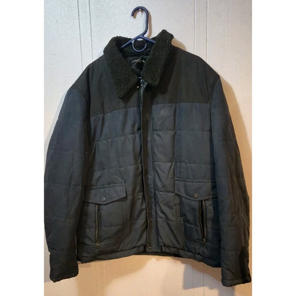 Marc New York Andrew Marc Quilted Jacket XXL Black Sherpa Collar Coat